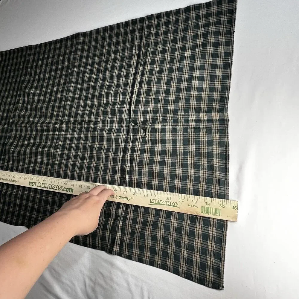 Park Designs Green Plaid Cafe Tier Window Curtain Single Panel 35x23 Dual Pocket